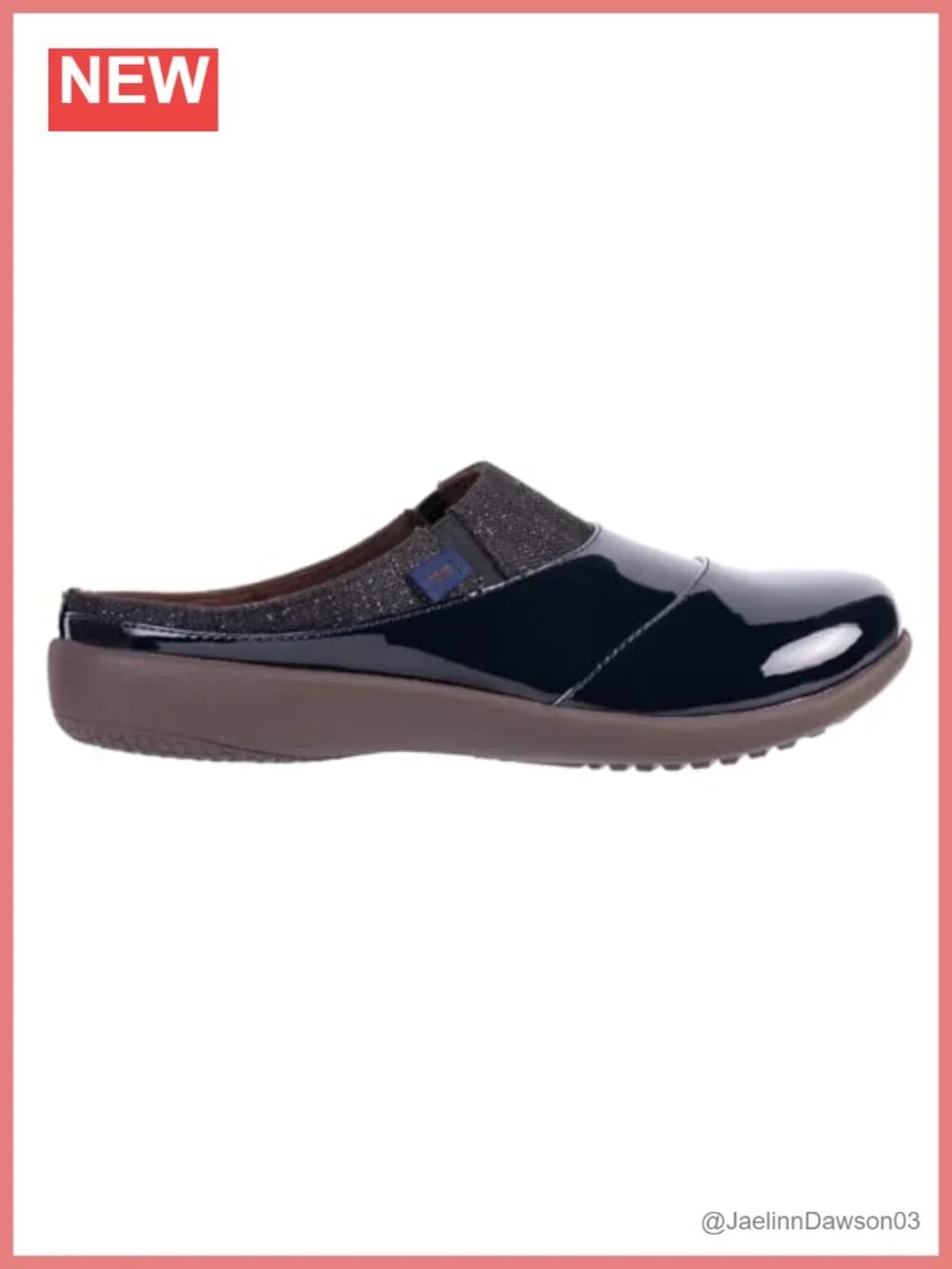 Revitalign Women's Siesta Mandy Patent Leather Wedge Heels Orthotic Arch